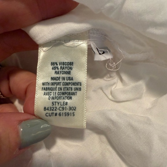 NWT BELLA DAHL satin side slit button down shirt blouse top in white large - Picture 5 of 5